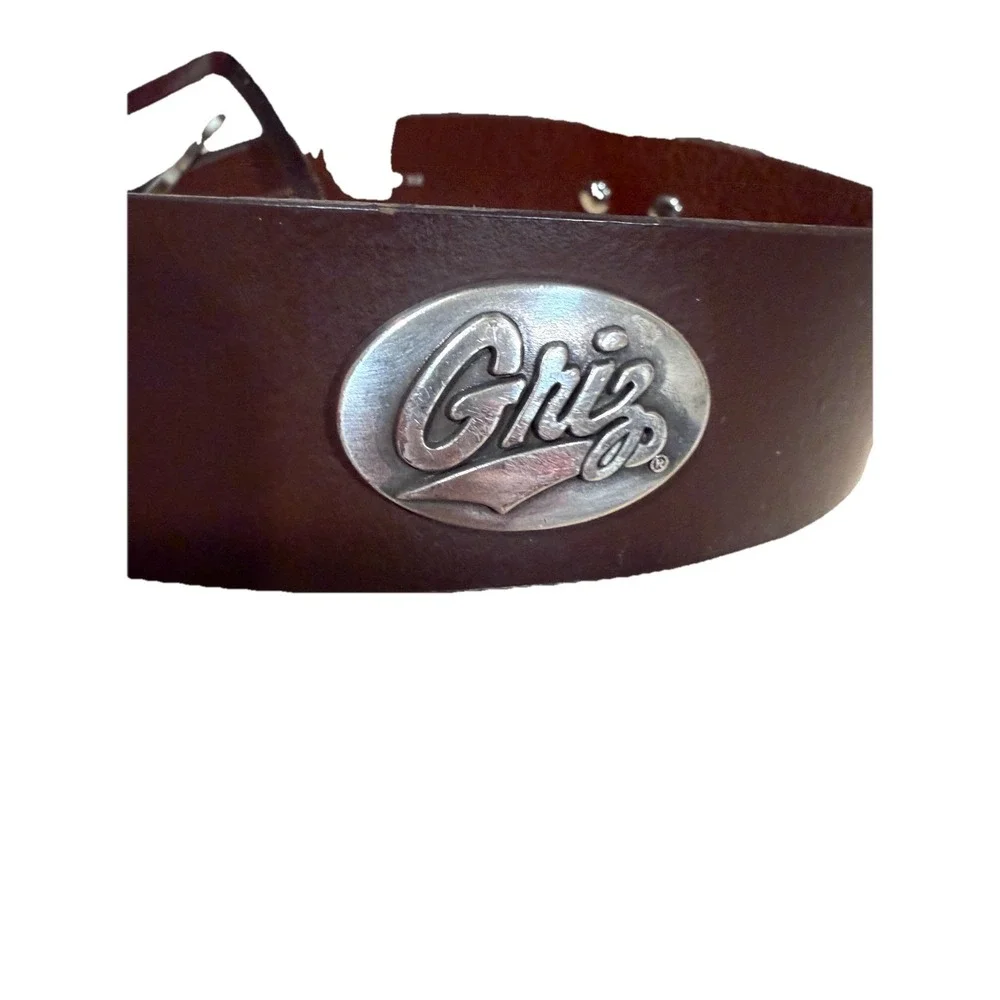 Zep Pro Concho Montana Griz Belt Mens 32 Brown Leather Brass Made In USA